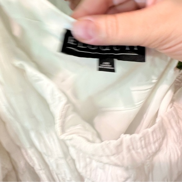 ELOQUII white one shoulder midi dress - Picture 8 of 9